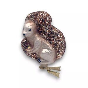 Dagmara Handmade Made in Poland Squirrel Glass Christmas Ornament